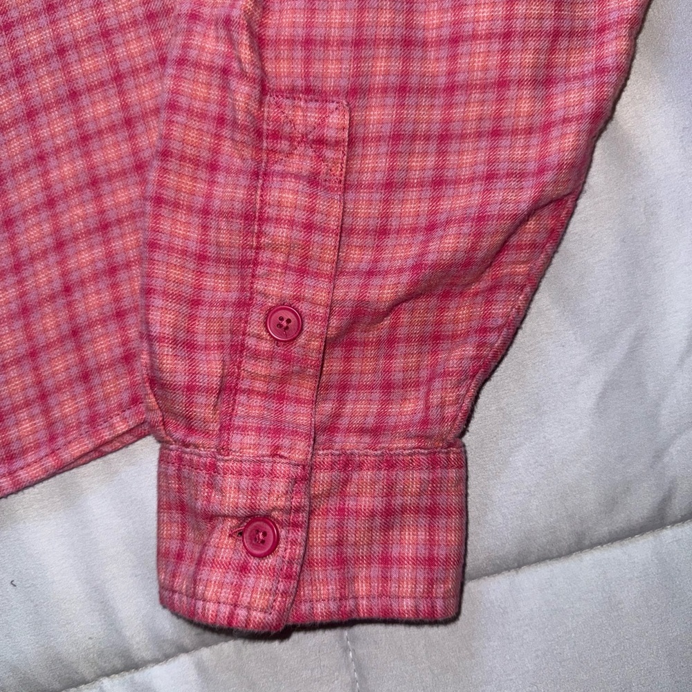 American Eagle Outfitters Pink Plaid Flannel Shirt Size XL - Picture 4 of 5